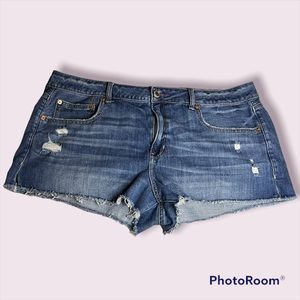 American Eagle Tomgirl Shortie Denim Shorts, 18